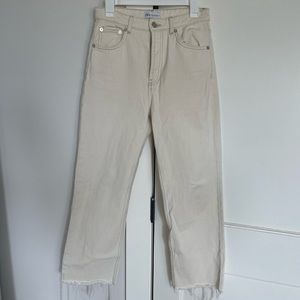 Zara Cream Straight Leg Denim